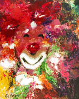 Gideon Painting: Clowns Collection — Hide n’Seek, Oil.