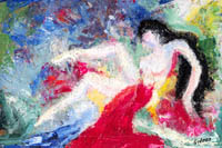 Gideon Painting: Modern Abstract — Form of a Woman, Oil.