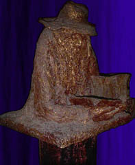 Gideon Sculpture: Book of Life, Life–Size with Sculpted Pedestal, Welded Steel and Compound.